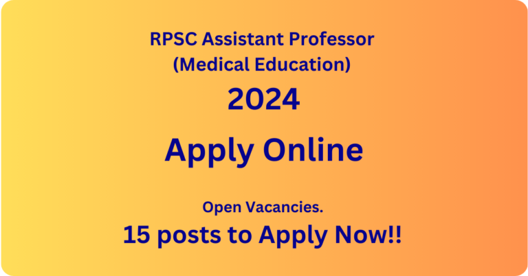 RPSC Assistant Professor 2024