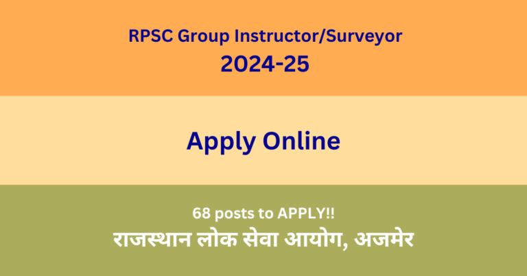 RPSC Group Instructor Surveyor 2024  Apply Online