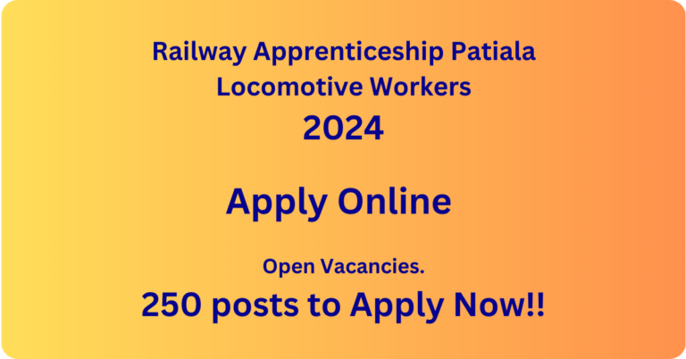 Railway Apprenticeship Patiala Locomotive Workers 2024