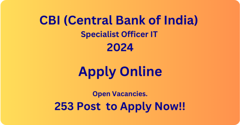 CBI Specialist Officer IT 2024