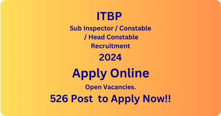 ITBP Sub Inspector Recruitment 2024