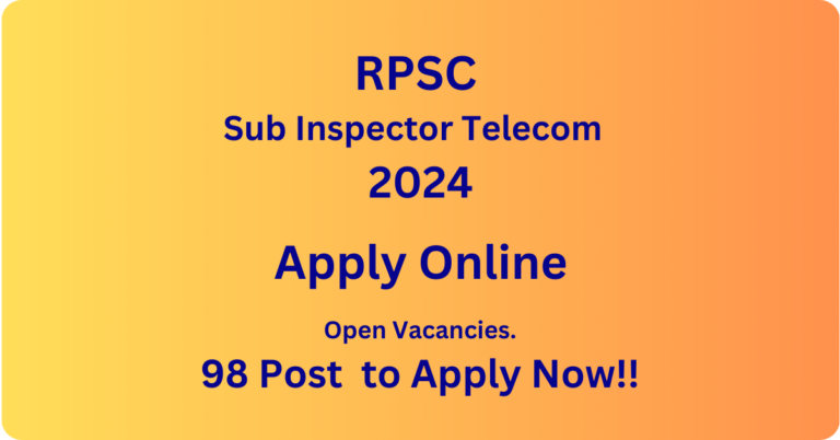 RPSC Sub Inspector Telecom 2024