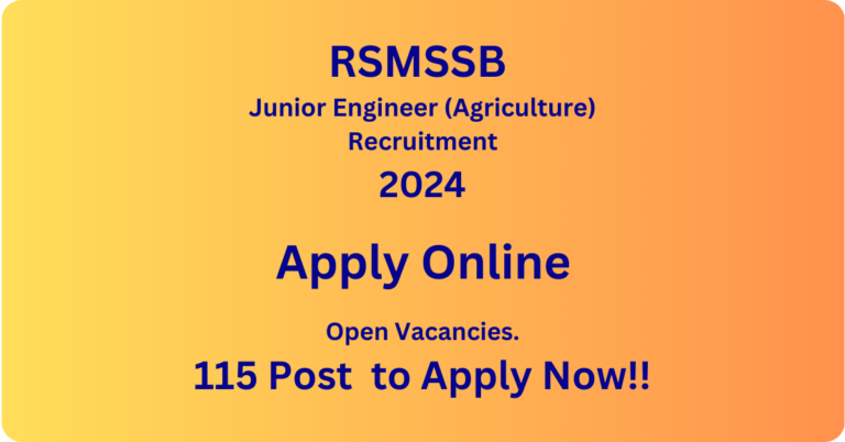 RSMSSB JEN Agriculture 2024