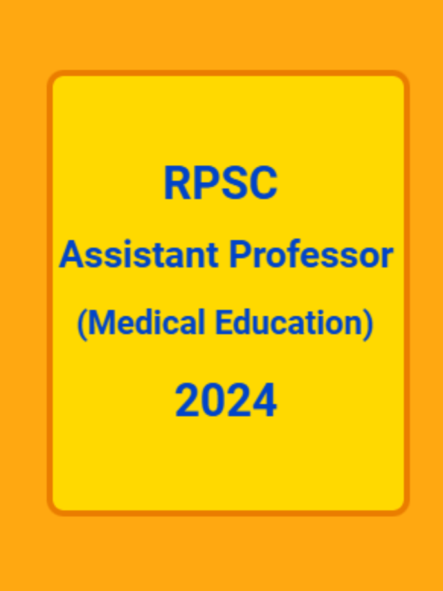 RPSC Assistant Professor 2024