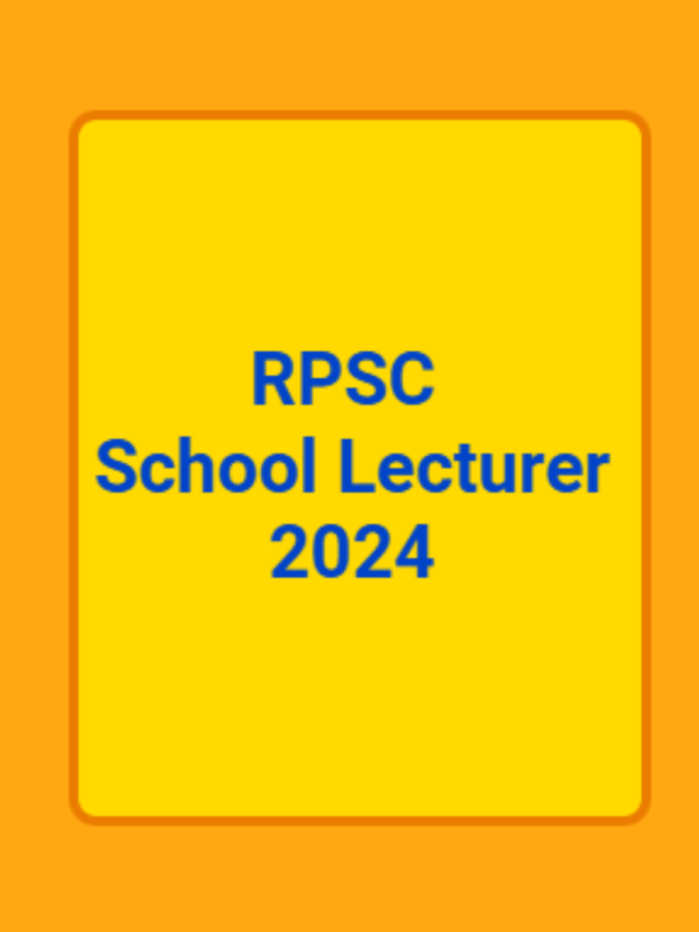 RPSC School Lecturer 2024