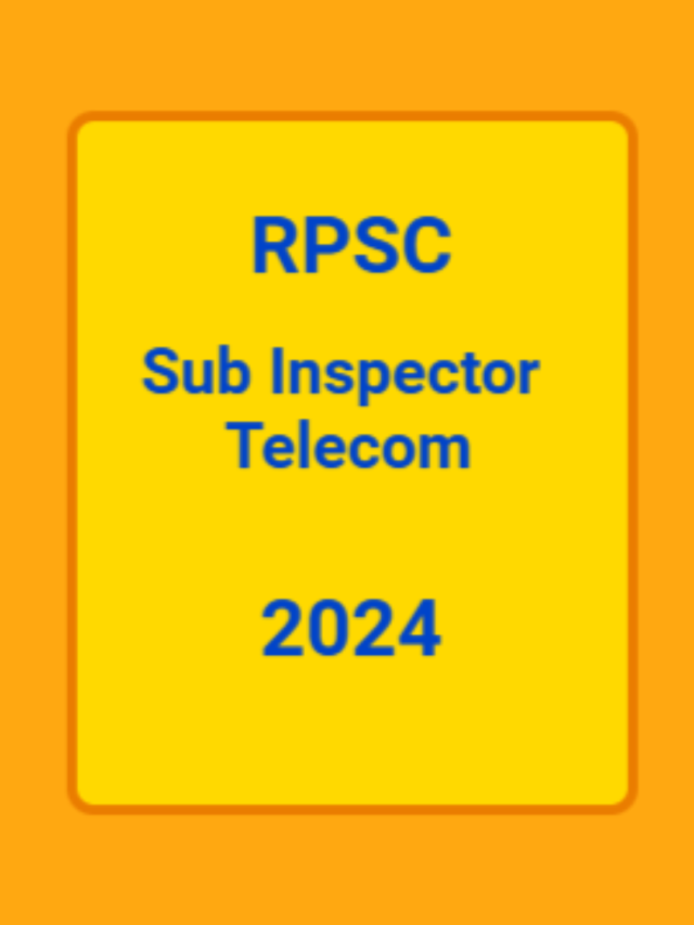 RPSC Sub Inspector Telecom 2024